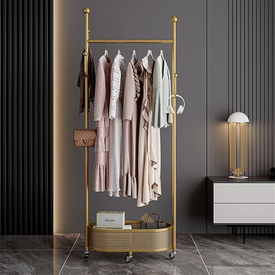 Multifunctional coat rack with storage basket 360° movable rotation｜Bedroom and living room st... | Amazon (US)