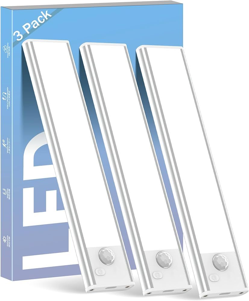 ASOKO Under Cabinet Lights Motion Sensor Light Indoor USB-C Rechargeable LED Closet Lights Batter... | Amazon (US)