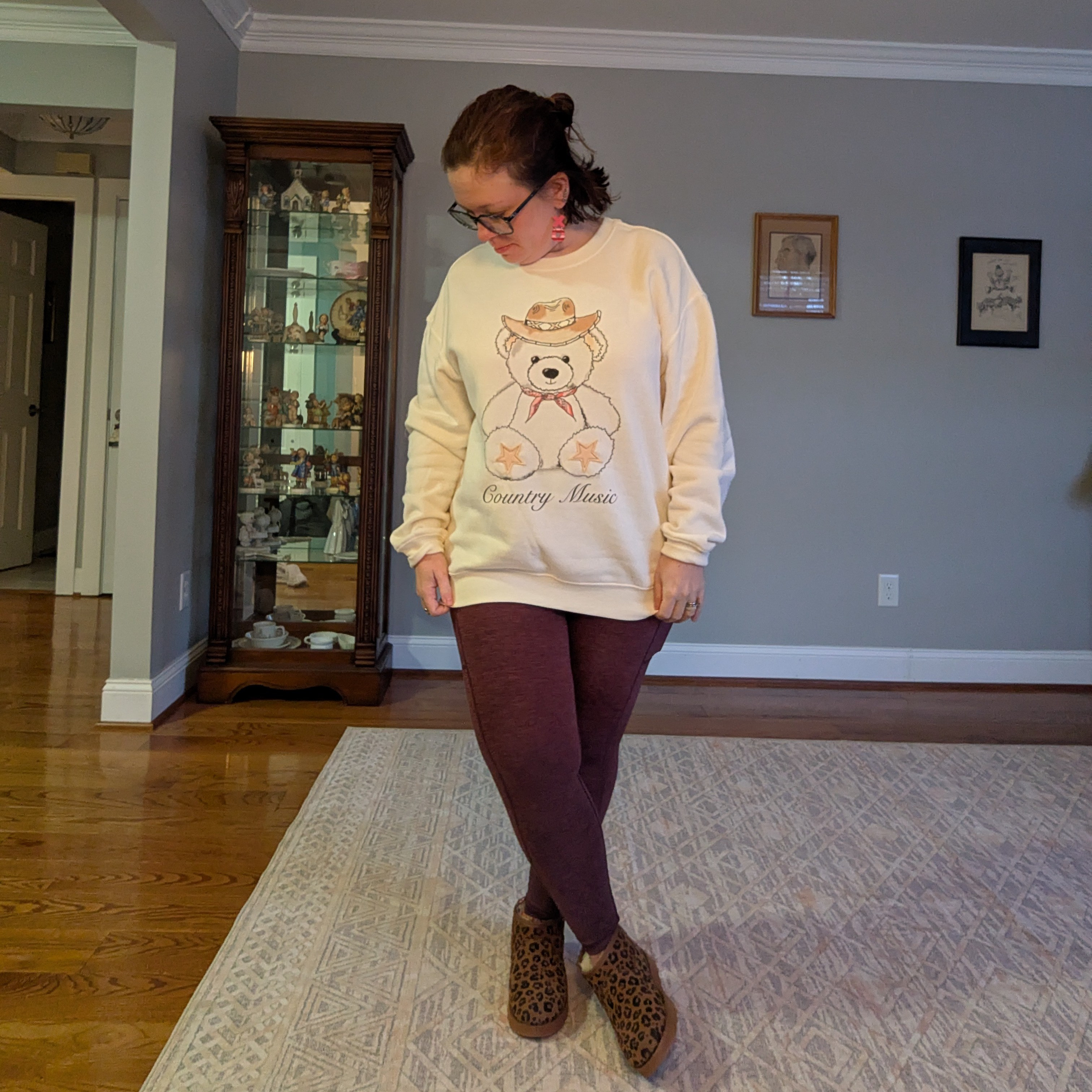 Sweatshirt similar, leggings similar, boots tts 

#LTKPetite #LTKMidsize #LTKmomlife