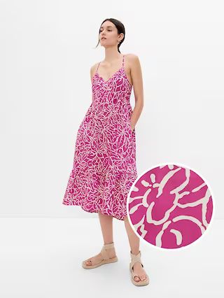 Deep V-Neck Cami Midi Dress | Gap (US)