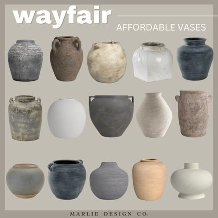 Wayfair Affordable Vases | inexpensive vases | budget friendly vases | found vases | vintage vases | clay vase | ceramic vase | organic modern vase | transitional vase | pottery | Wayfair | black vase | brown vase | white vase | gray vase | beige vase | neutral vase | spring vase | spring decor | home decor 

#LTKfindsunder100 #LTKhome #LTKsalealert