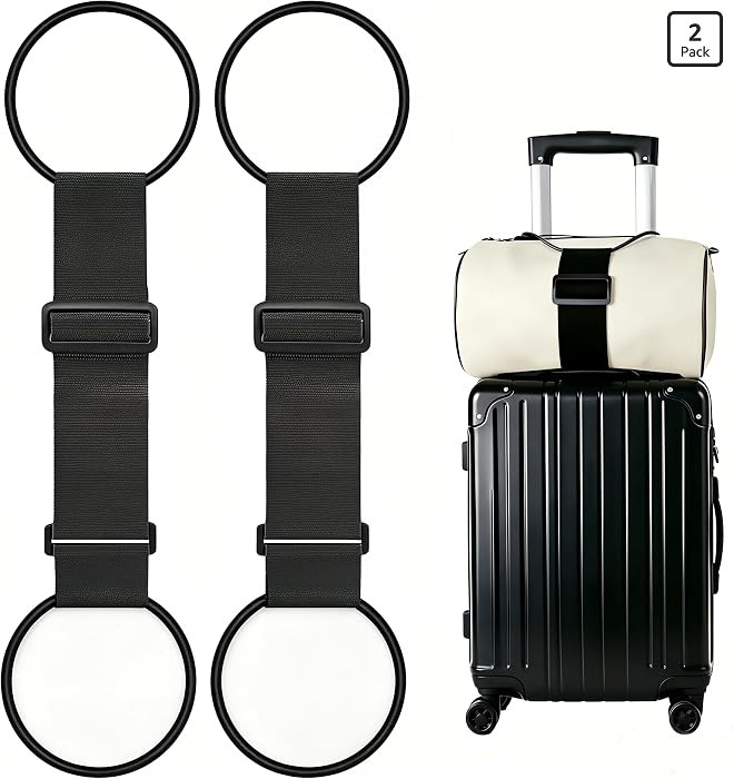 2Pack Adjustable Luggage Straps for Suitcases, Connect Bag to Suitcase | Amazon (US)