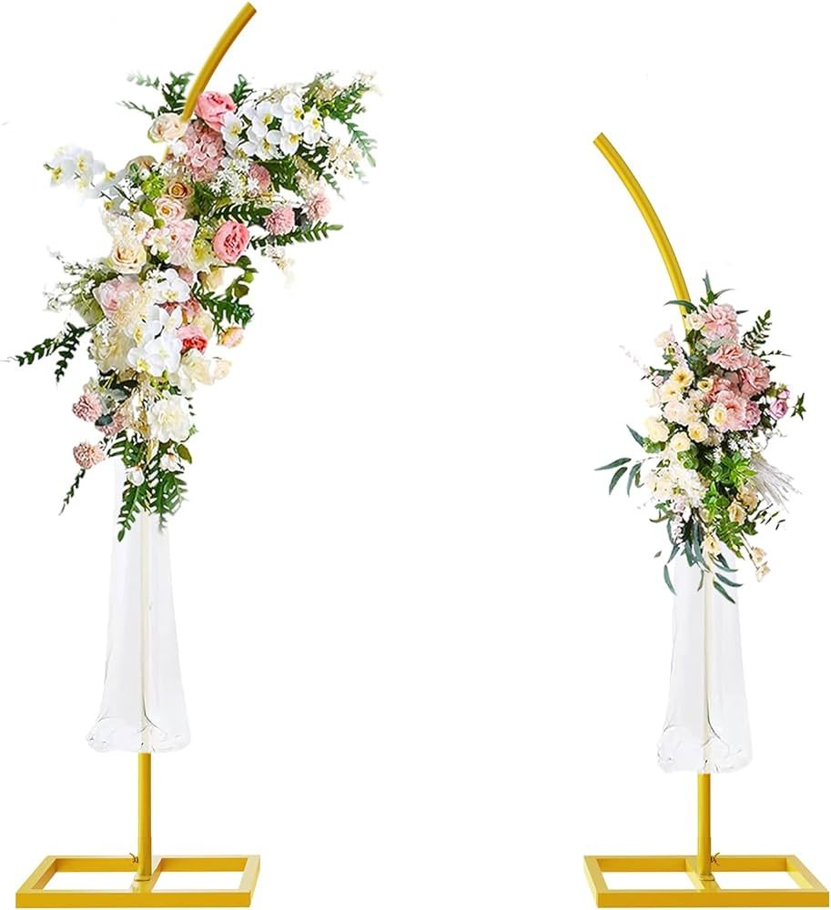 GT GETCO TECH Wedding Arches for Ceremony, Set of 2 Gold Arch Backdrop Stand Flower Arch Backdrop... | Amazon (US)