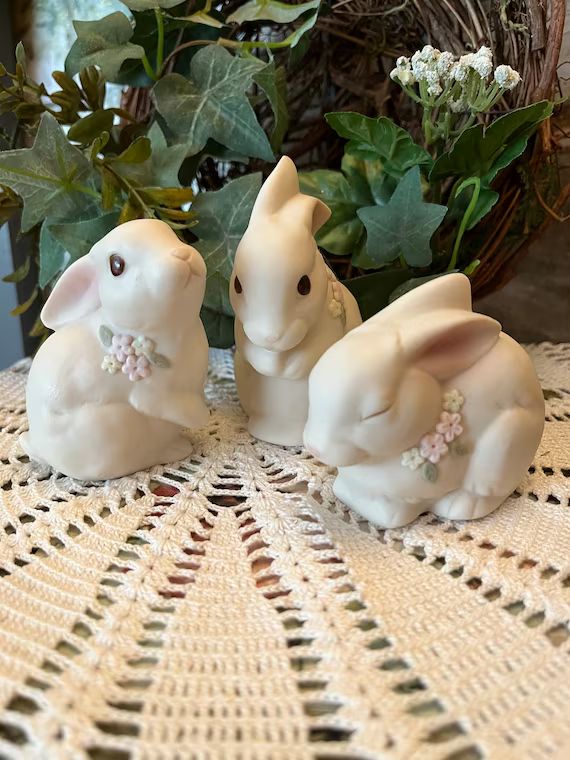 Vintage Homco Bunnies Home Interiors Bunny Trio Easter Spring | Etsy | Etsy (US)