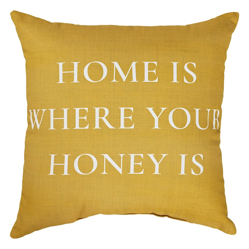 Honey Bloom Home Is Where Your Honey Is Outdoor Throw Pillow, 16" | At Home