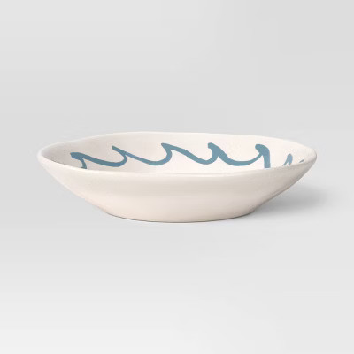 26 fl oz Stoneware Dinner Bowl Blue Wave - Threshold™ | Target