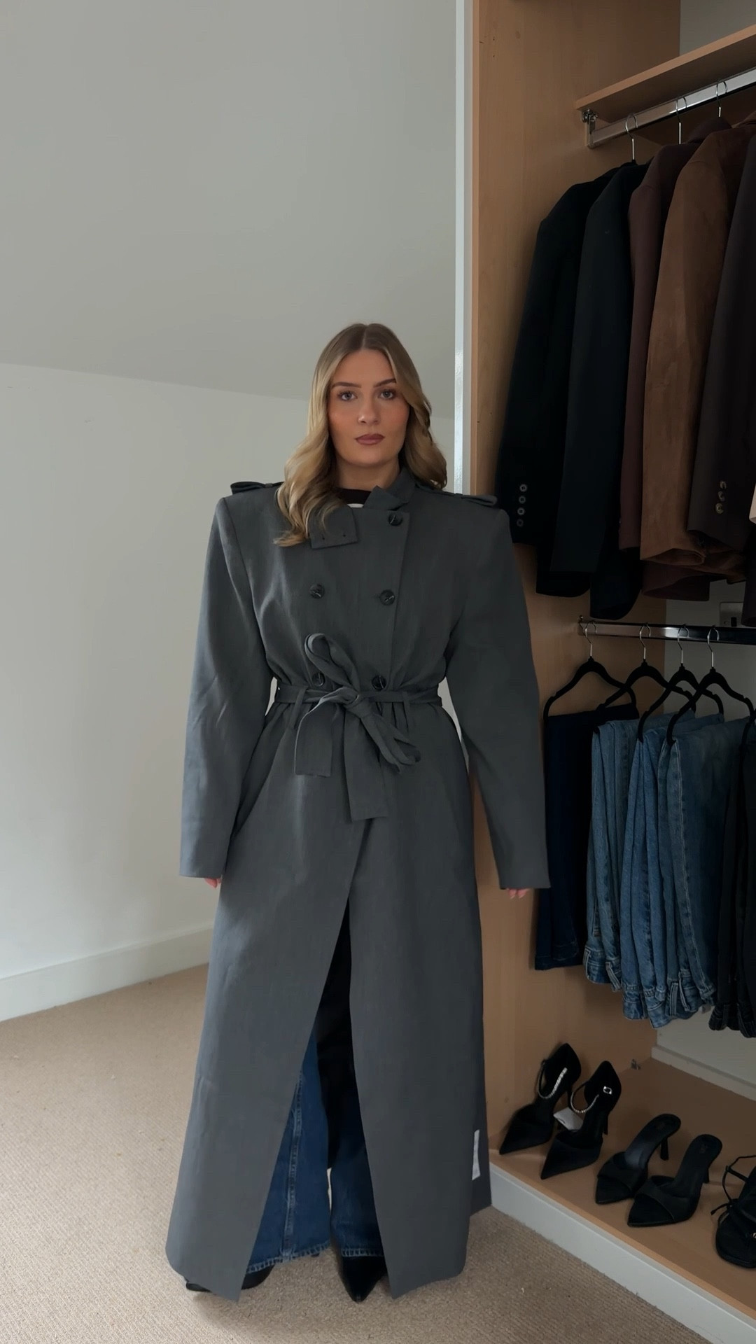 Linking the trench below! Wearing a size 10 x 

Trench coat, shoulder pads, tailored trench coat 

#LTKwinter #LTKuk #LTKspring