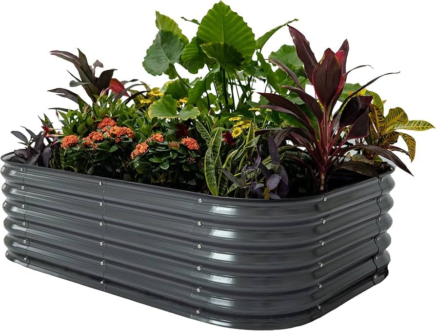 Vego garden Aluzinc Raised Garden Bed Kits, 17" Tall 6 in 1 Modular Metal Raised Planter Bed for ... | Amazon (US)