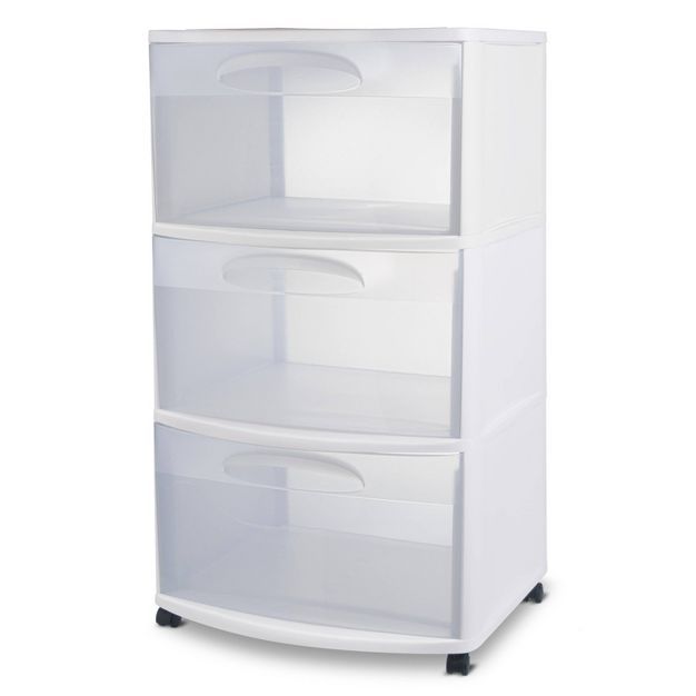 Sterilite Three Drawer Wide Cart with Clear Drawers | Target