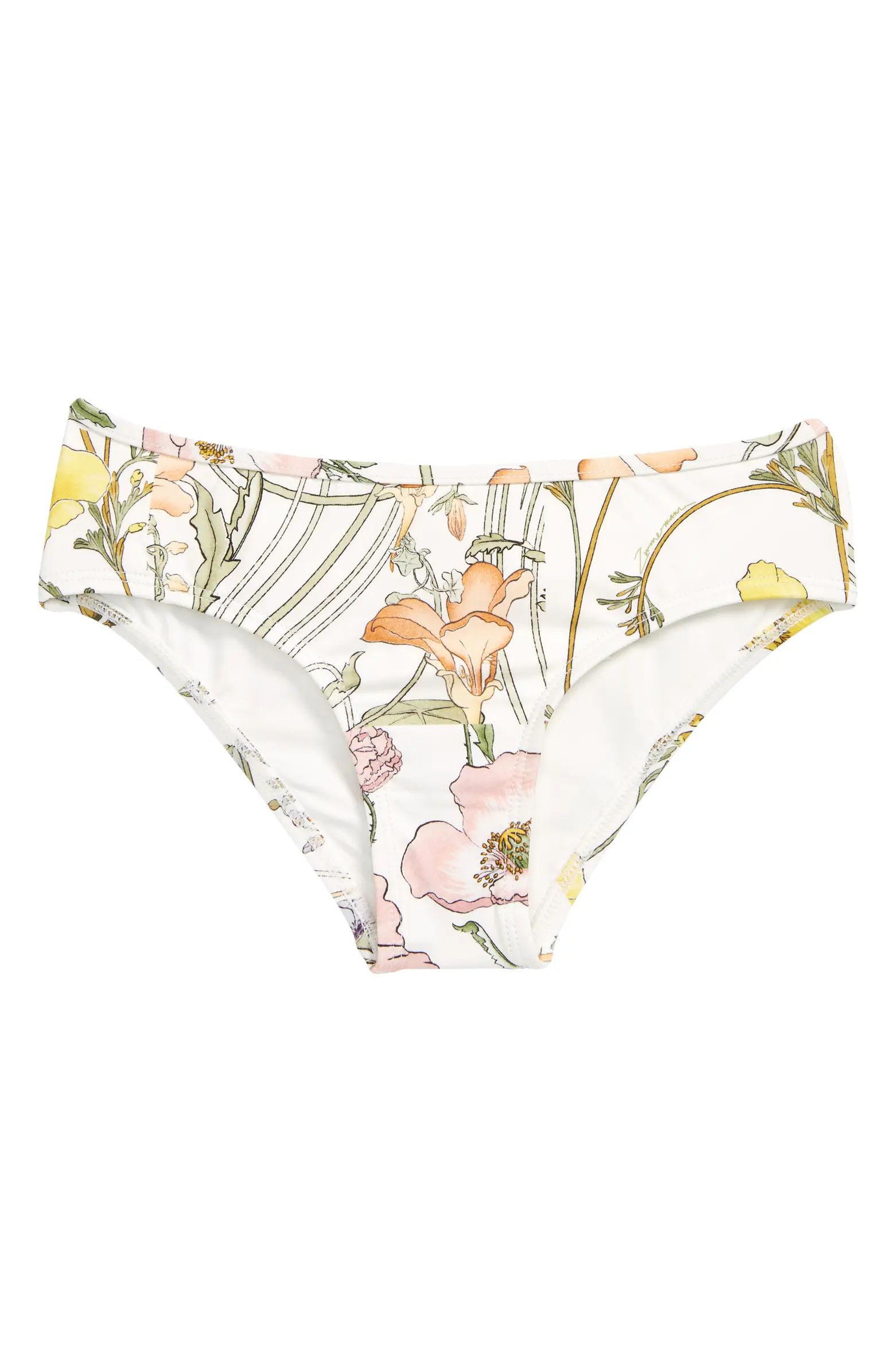 Kids' Jeannie Floral Print Frill Bikini Bottoms | Nordstrom