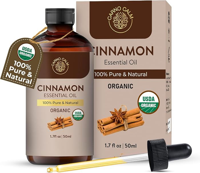 Cinnamon Essential Oil | USDA Certified Organic Cinnamon Oil | Perfect for Aromatherapy and Diffu... | Amazon (US)