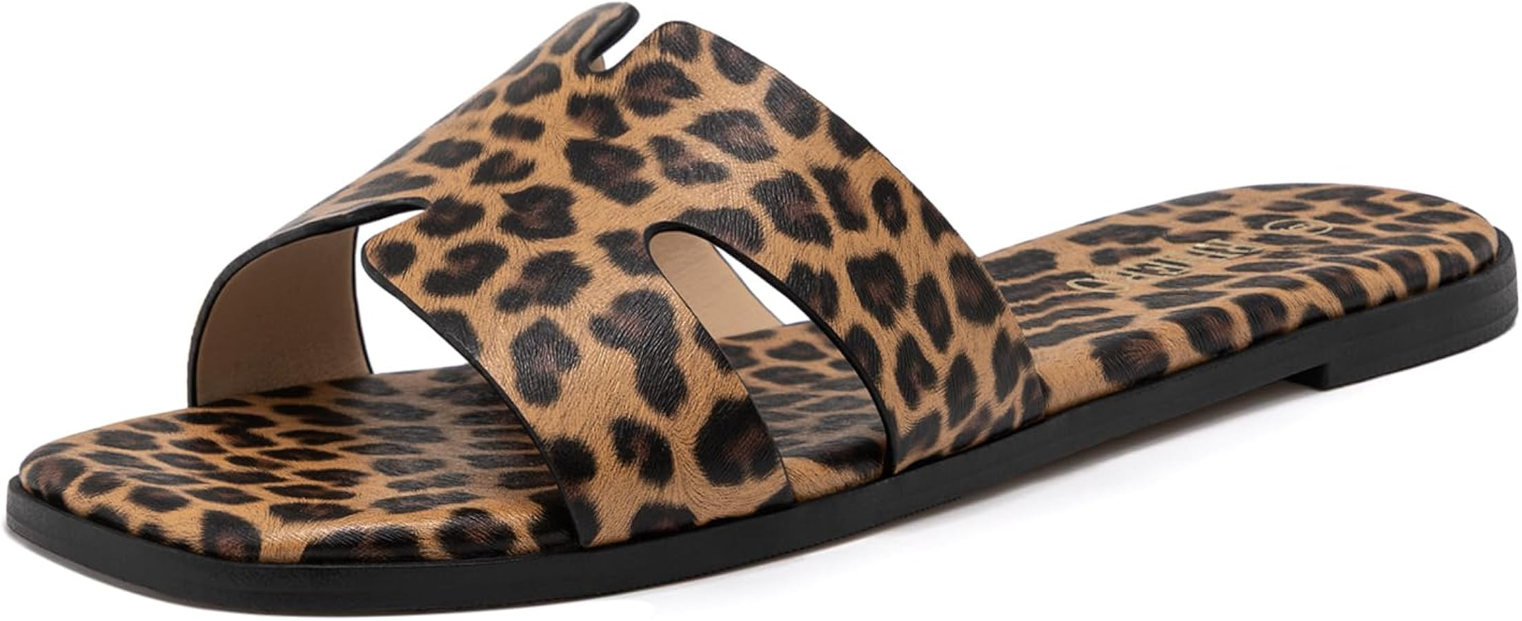 Rihero Women's Dressy Flat Sandals Comfortable Slip On Leather Slide Sandals | Amazon (US)