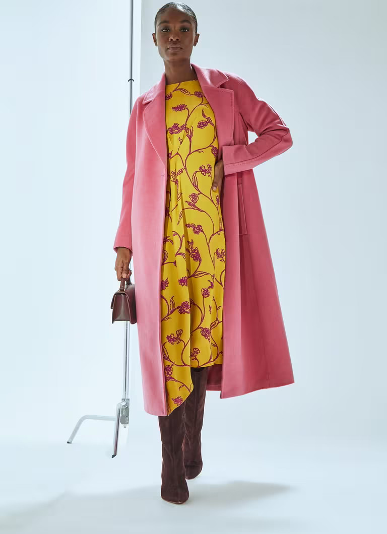 Frances Pink Maxi Wool Coat | L.K. Bennett (UK)