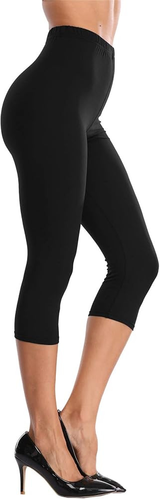 VOGUEMAX Women's Capri Leggings High Waist Soft and Comfy Cropped Leggings Tights 3/4 Length Legg... | Amazon (US)
