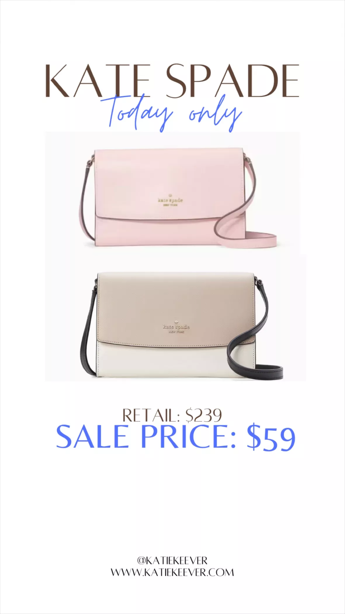 New Kate Spade Perry Leather Crossbody Chalk Pink