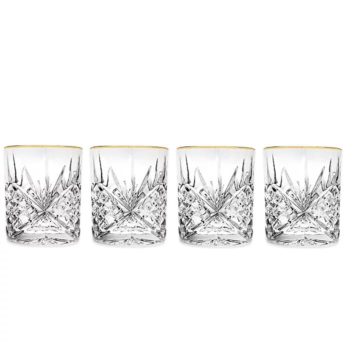 Godinger Gold 8 oz. Double Old-Fashioned Glasses (Set of 4) | Bed Bath & Beyond