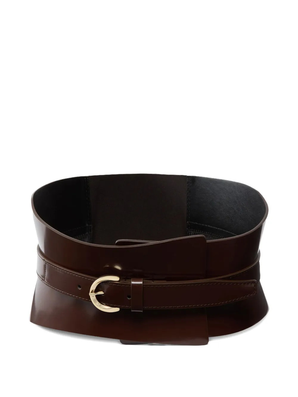 PINKO patent leather buckle belt - Brown | Farfetch Global