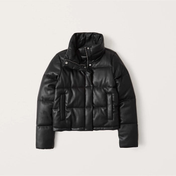 Vegan Leather Mini Puffer | Abercrombie & Fitch (US)