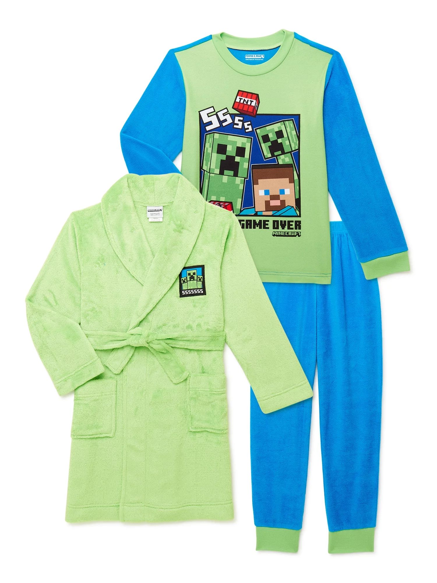 Minecraft Boys Exclusive Classic Robe Set, 3-Piece, Sizes 4-12 | Walmart (US)