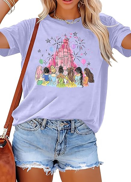Magical Princess Shirts for Women: Magic Kingdom Tshirt Princess Shirt Funny Family Vacation Tee ... | Amazon (US)