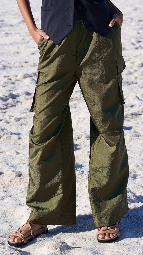 Crispy Nylon Pleated Cargo Pants | Shopbop