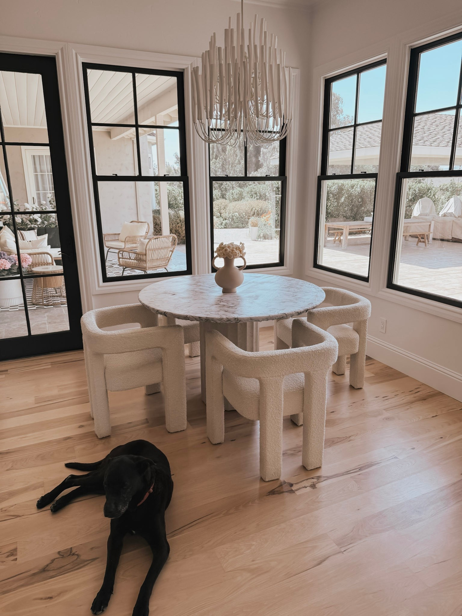 This cute pedestal table is perfect for our breakfast nook and family of 4. The beautiful stone mixed with boucle chairs are a perfect compliment.

#LTKHome