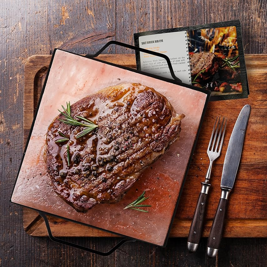 UMAID Himalayan Salt Block Cooking Plate 8x8x1.5 for Cooking, Grilling, Cutting and Serving, Food... | Amazon (US)