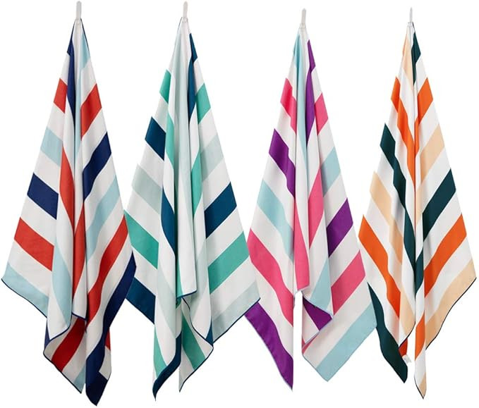 Exclusivo Mezcla Microfiber Beach Towel, Oversized Striped Sports/Swimming/Pool Towel for Kids an... | Amazon (US)