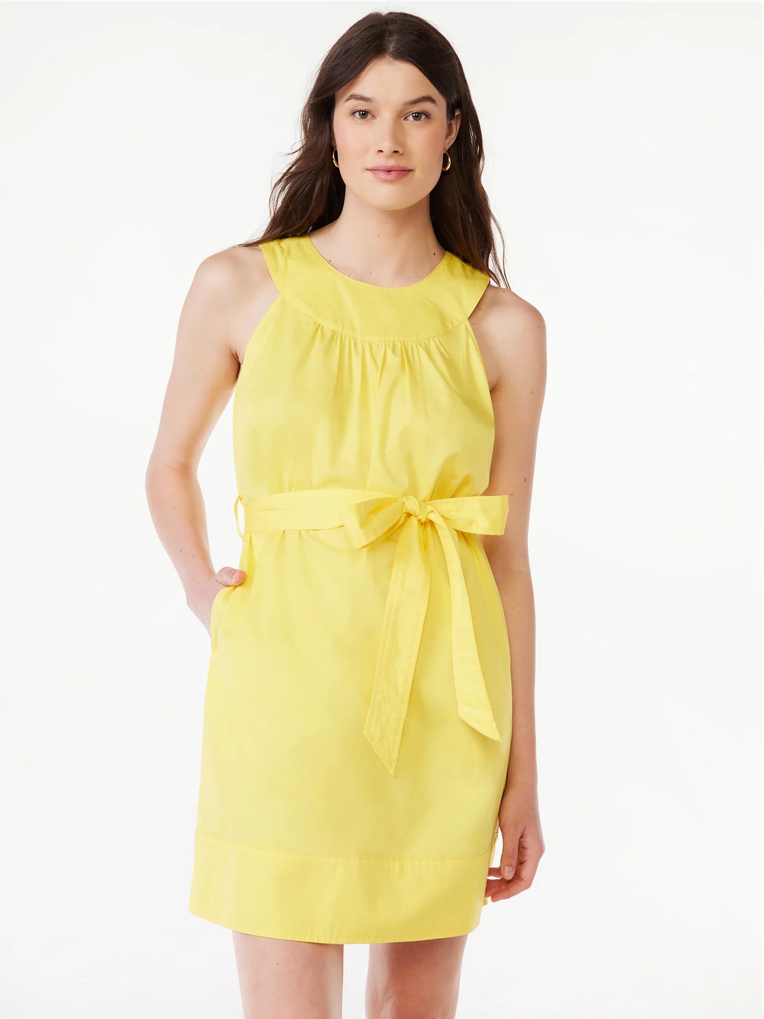Free Assembly Women’s Sleeveless Belted Mini Shift Dress, Sizes XS-XXXL - Walmart.com | Walmart (US)
