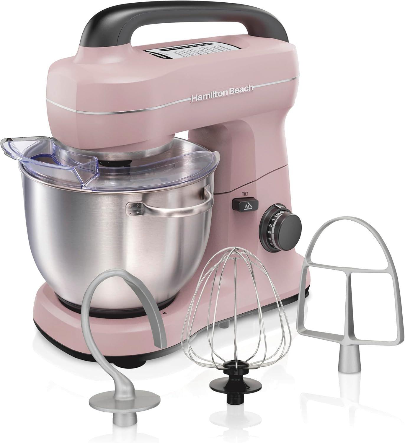 Hamilton Beach Electric Stand Mixer, 4 Quarts, Dough Hook, Flat Beater Attachments, Splash Guard,... | Amazon (US)