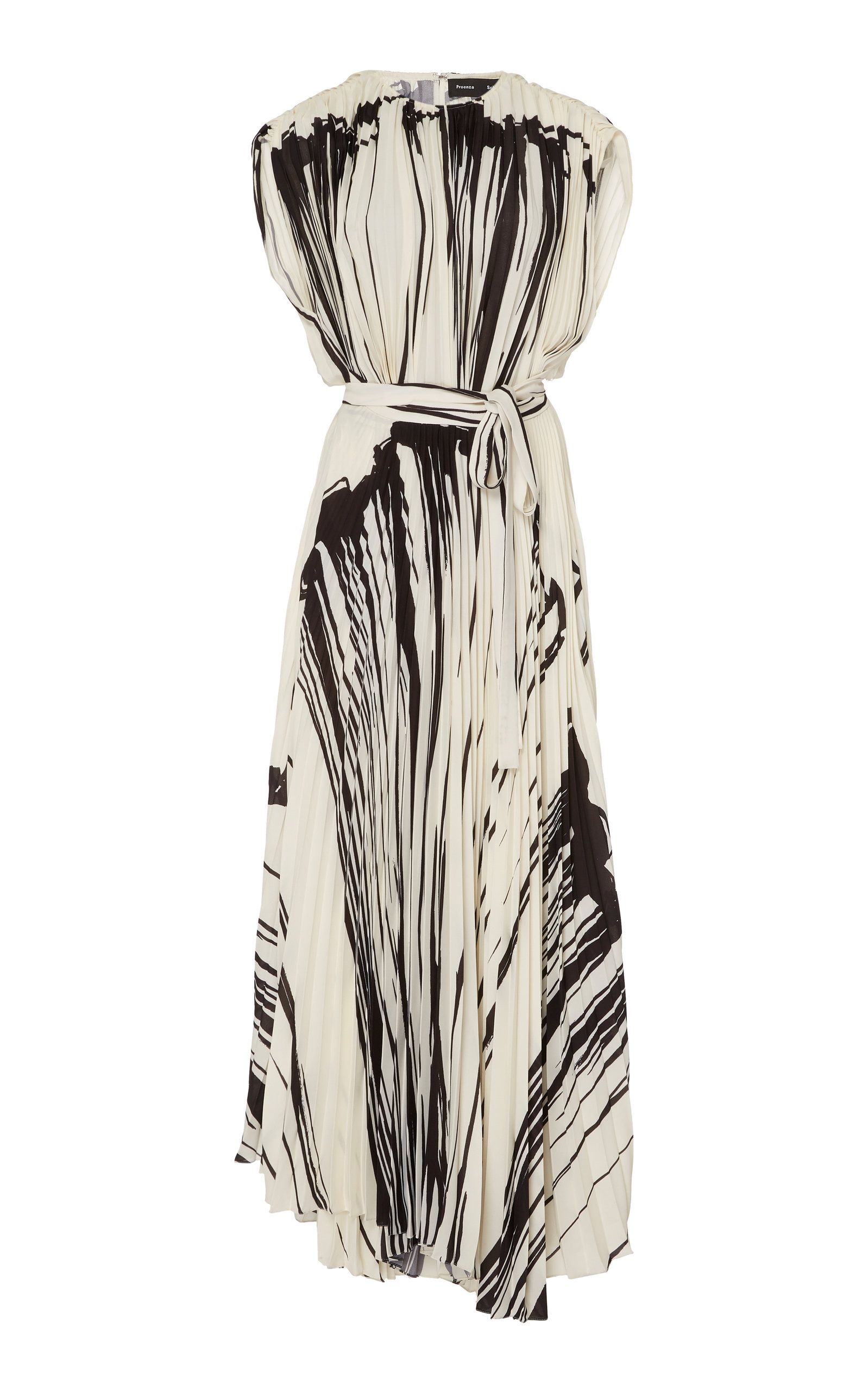 Proenza Schouler Printed Pleated Chiffon Wrap Dress | Moda Operandi Global