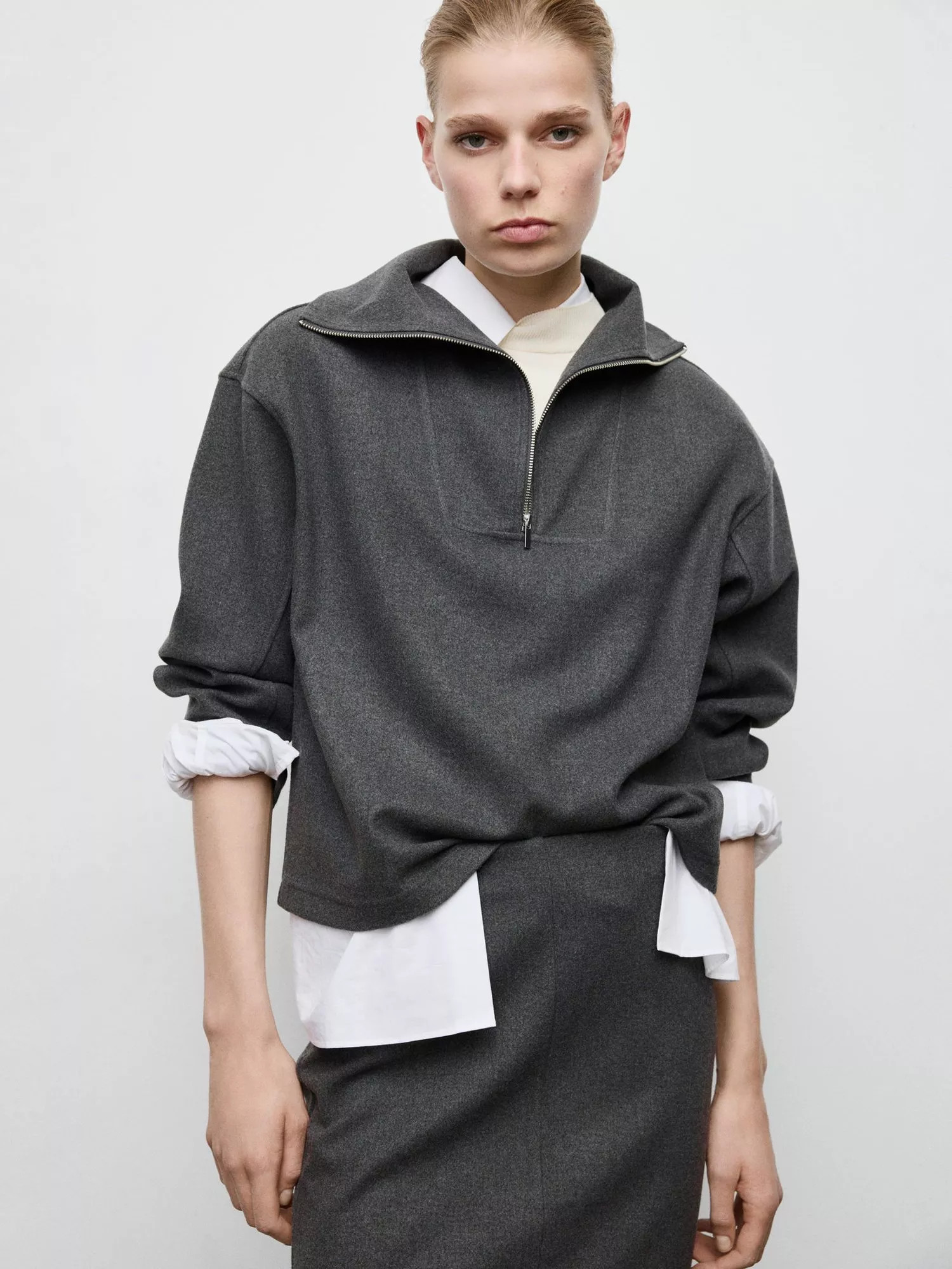 Mango Chile High Zip Neck Sweatshirt | John Lewis (UK)