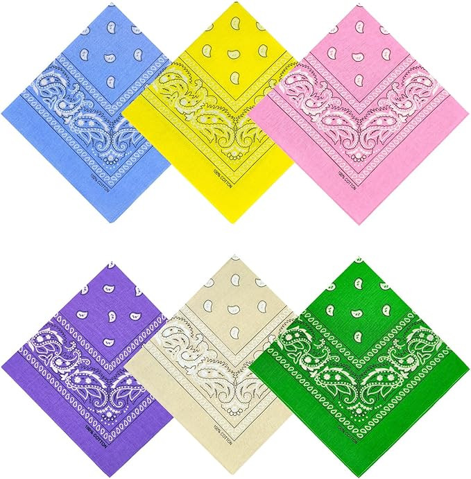 Amazon.com: APIGANIZ 100% Cotton Bandanas, 21 x 21 inches, Set of 6 (Basic - Dark Colors) : Cloth... | Amazon (US)