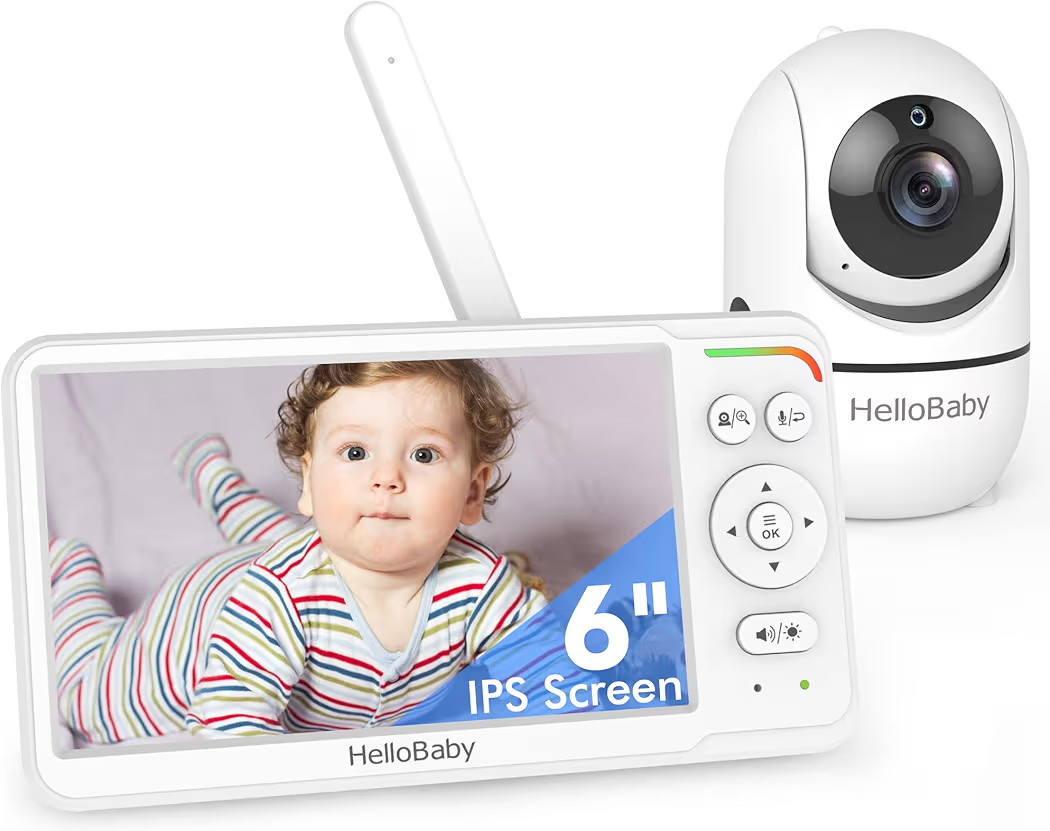 HelloBaby Baby Monitor with Camera Audio and Video, 6" World First IPS Screen 30H Battery, Secure... | Amazon (US)