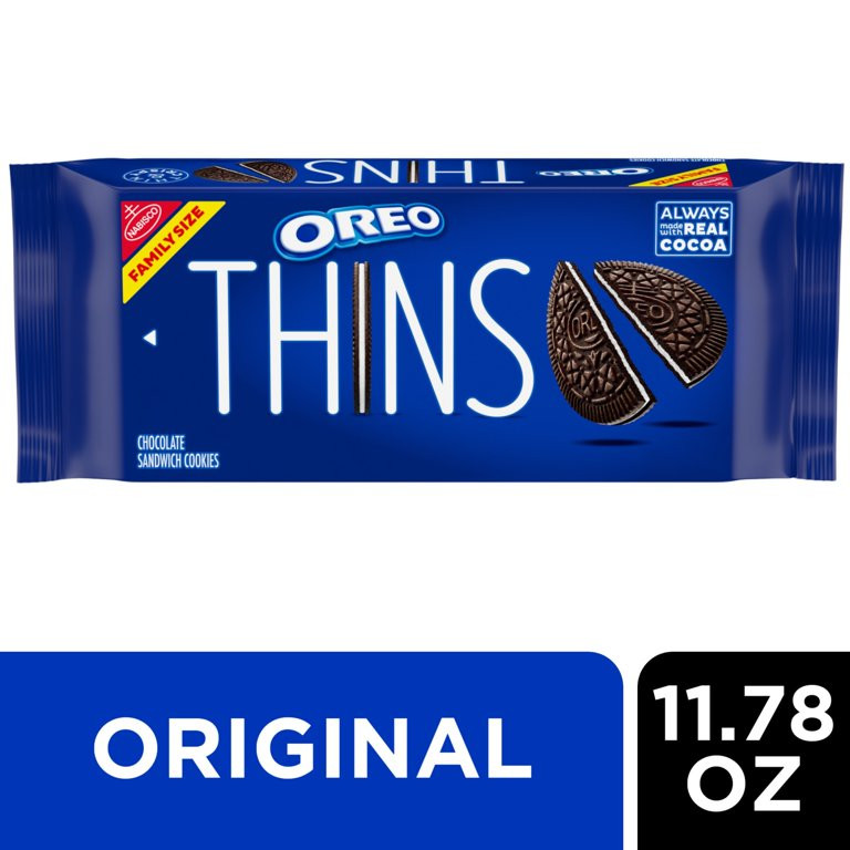 OREO Thins Chocolate Sandwich Cookies, Family Size, 11.78 oz | Walmart (US)
