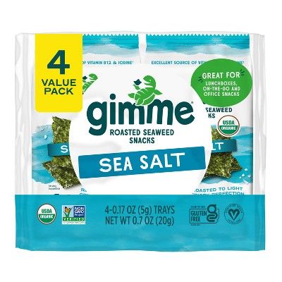 GimMe Organic Seaweed Sea Salt Snack - 4pk / 0.7oz | Target