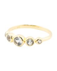 Made In India 18kt Gold Plated Sterling Blue Topaz Graduated Band | TJ Maxx