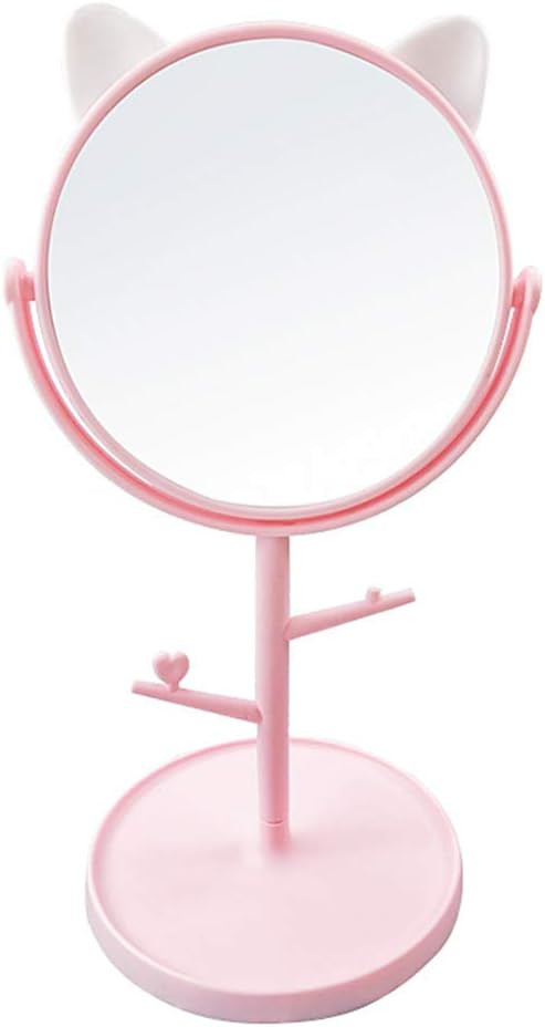 Desk Mirror in Cute Cat Ears Shape-Kawaii &Vanity Mirror for You in Bathroom or Bedroom- Pink | Amazon (US)