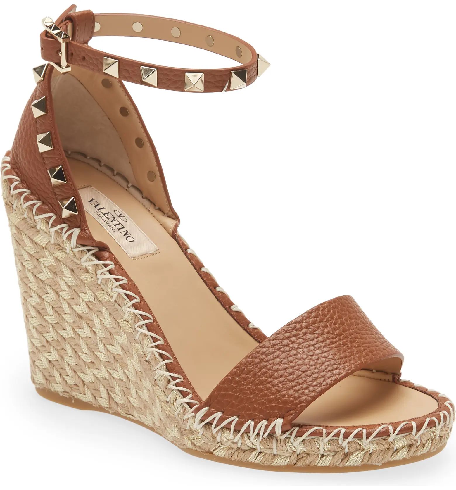 Valentino Rockstud Espadrille Wedge Sandal | Nordstrom