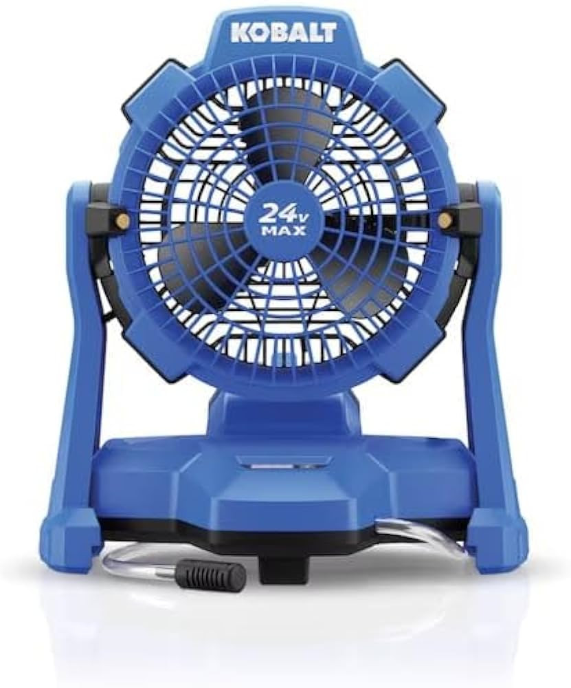 K.balt 7-in 24 -Volt 3 -Speed High Velocity Indoor/Outdoor Blue Misting Jobsite Fan Only Battery ... | Amazon (US)