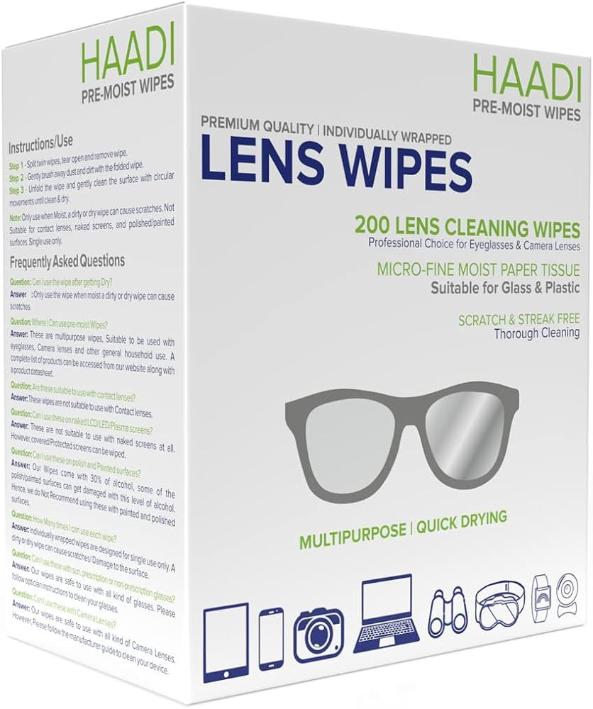 Glasses Cleaner Wipes 200 Individually Wrapped Lens Wipes Multipurpose Suitable for Spectacle Len... | Amazon (UK)