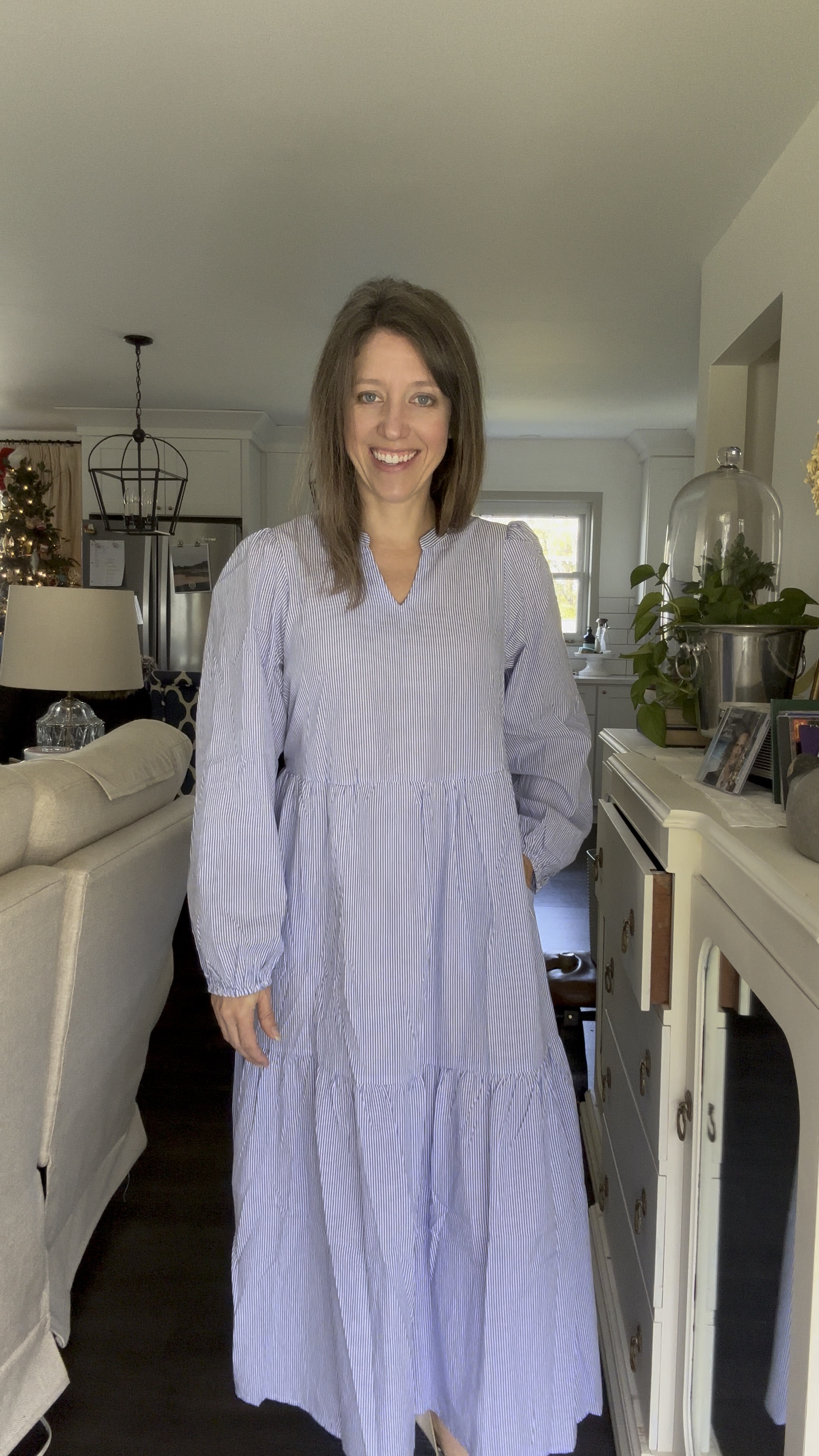 I’m on the hunt for a cozy winter dress 

This one is a bit lightweight • maybe better for spring? 🤷🏻‍♀️ 

Wearing size S • I’m 5’2”
Has pockets and is roomy in the waist (aka comfortable) 

#LTKSeasonal #LTKWorkwear #LTKFindsUnder50