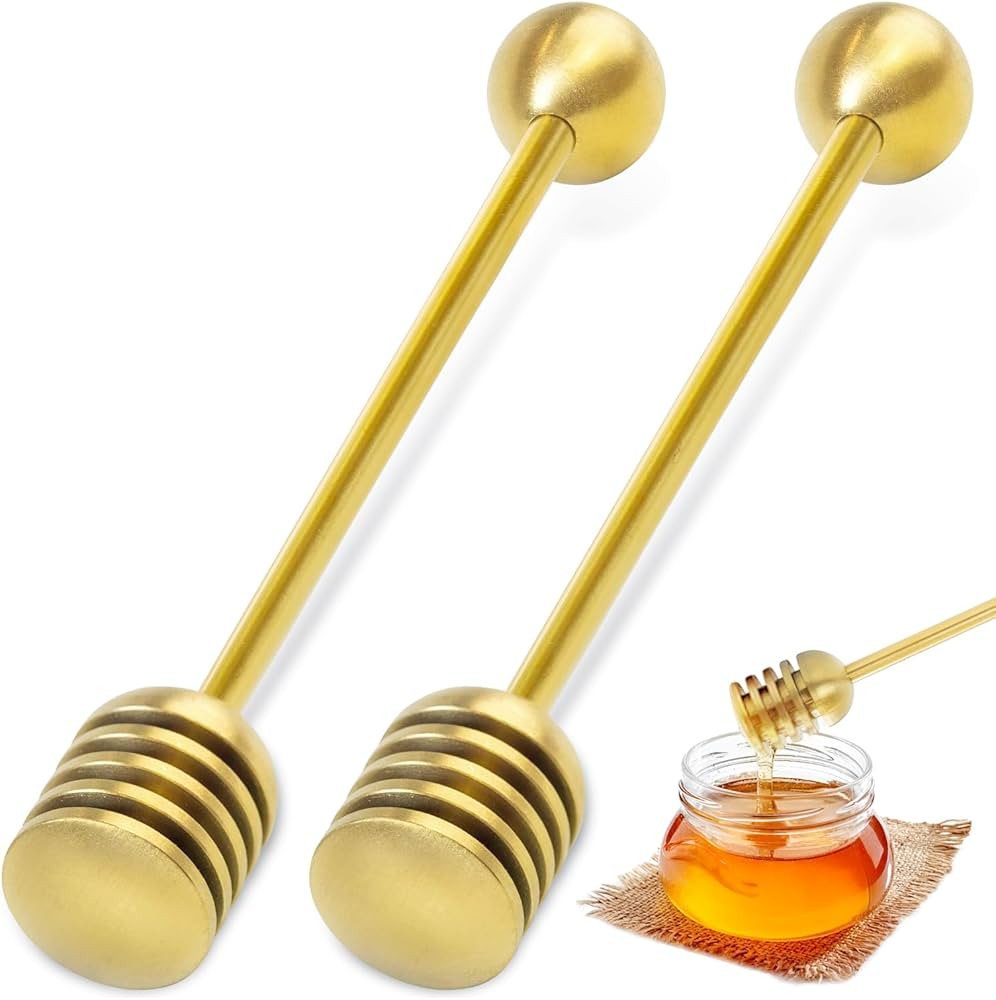 Amazon.com: DUGATO Honey and Syrup Dippers, 2pcs 6.3 Inch 304 Stainless Steel Honeycomb Stick Spo... | Amazon (US)