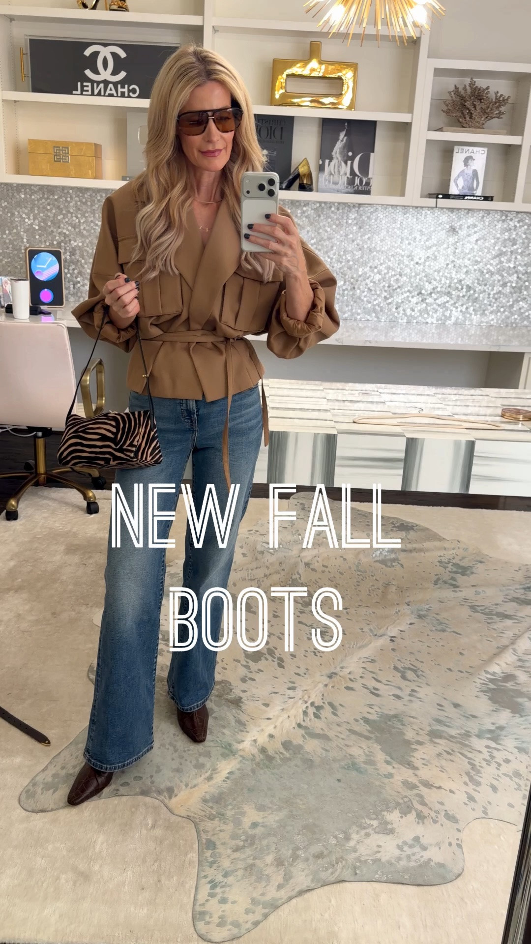 These chic fall boots are ON SALE and guaranteed to elevate all your denim outfits! I love the rich brown croc texture and walkable kitten heel paired with this belted jacket and flattering jeans. I’m wearing an XS in the jacket and a size 24 in the jeans. #LTKSaleAlert #LTKShoeCrush #LTKOver40
 

 