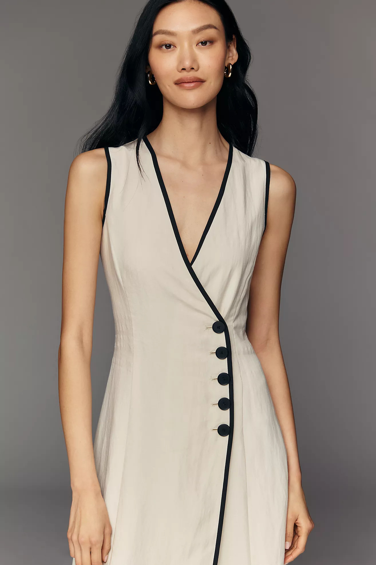 Mare Mare Sleeveless Linen Blend Wrap Midi Dress | Anthropologie (US)