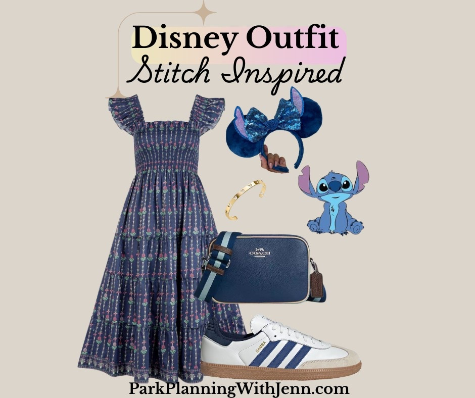 Disney Outfit Women’s LILO and Stitch blue hill house home Ellie nap dress stitch mouse ears coach bag Disney jewelry. 

#LTKShoeCrush #LTKFamily #LTKTravel
