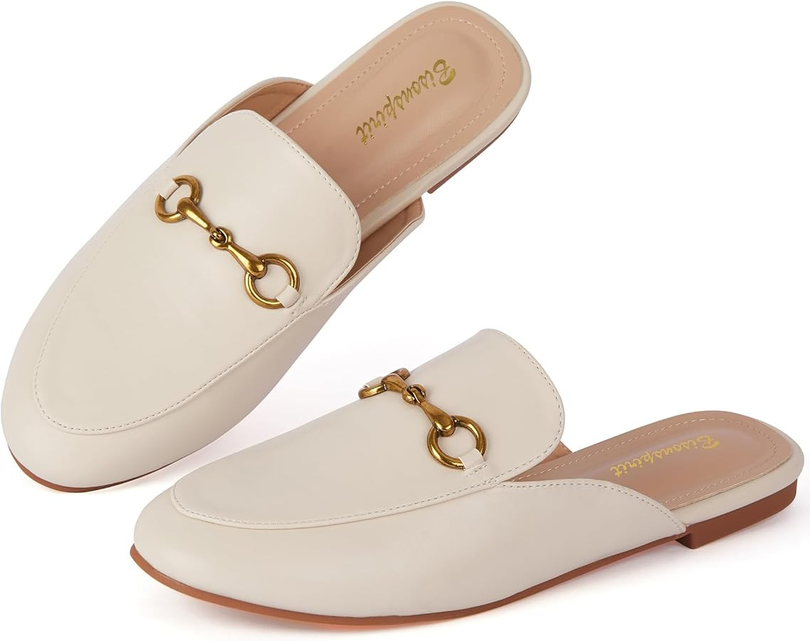 Mules for Women Flats Round Toe Slip On Mules Comfortable Loafer Shoes | Amazon (US)