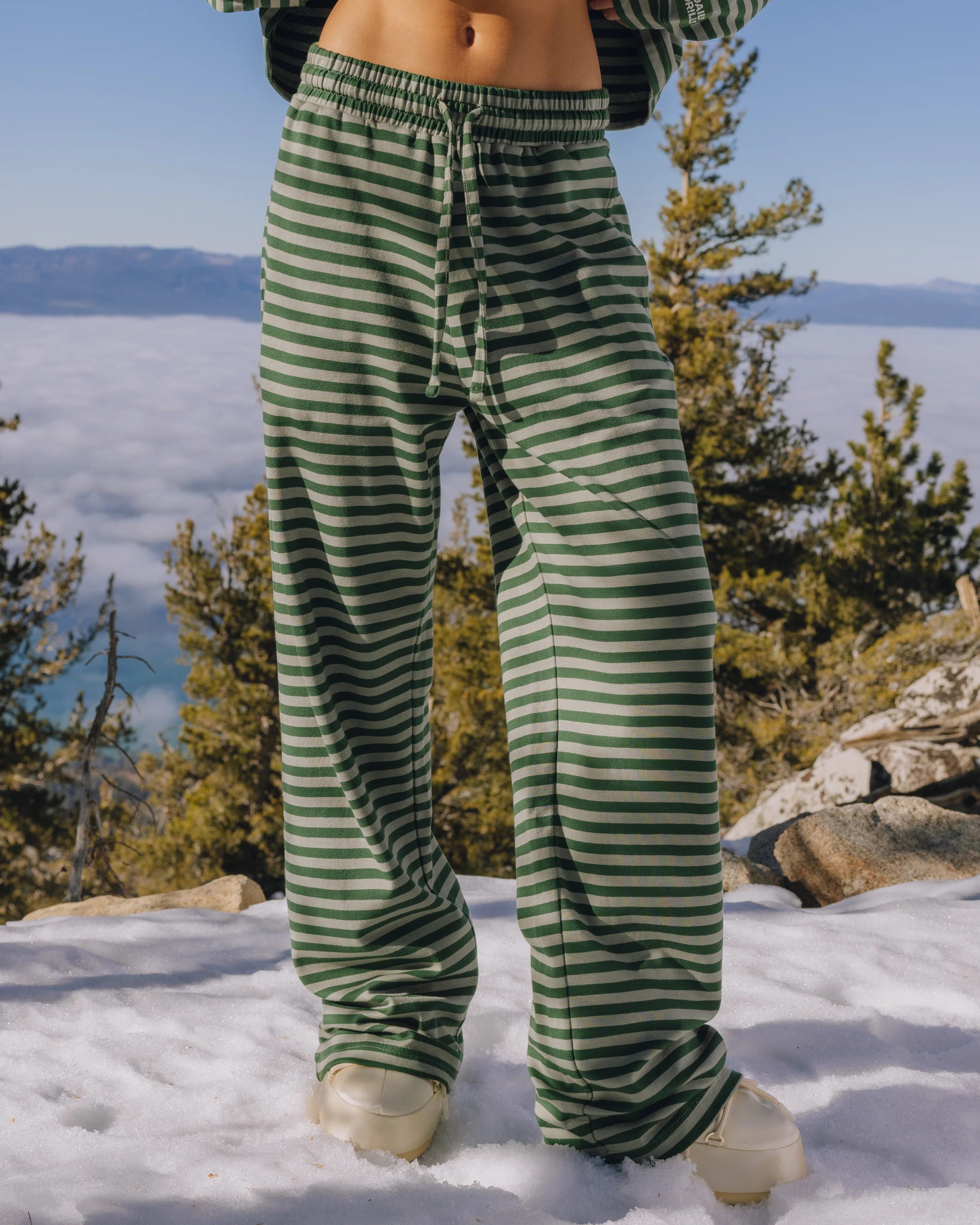 Striped Cotton Pants - Forest + DD Green Stripe | Daily Drills LLC