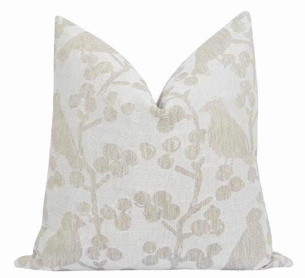 Laconia Linen Floral Bird Pillow | Land of Pillows