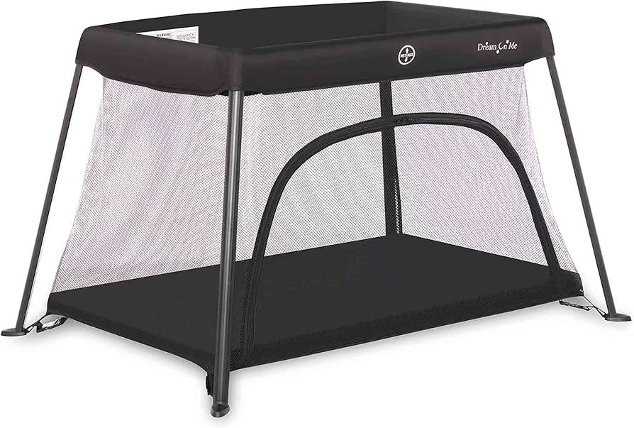 Dream On Me Travel Light Playard with Mesh Zipper Door in Black | Amazon (US)